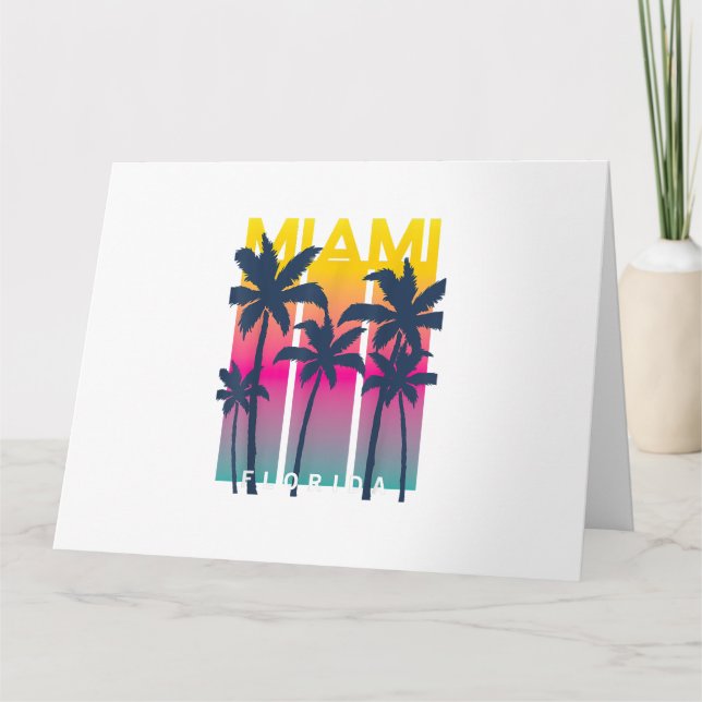 Coola Miami Florida Graphic Design Tees, I Kärlek  Kort (Framsida)