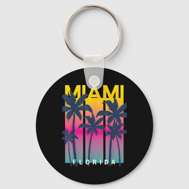 Coola Miami Florida Graphic Design Tees, I Kärlek  Nyckelring (Framsida)