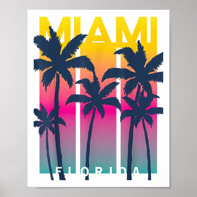 Coola Miami Florida Graphic Design Tees, I Kärlek  Poster (Framsidan)