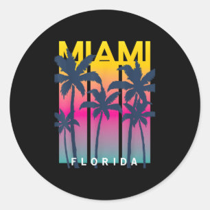 Coola Miami Florida Graphic Design Tees, I Kärlek Runt Klistermärke