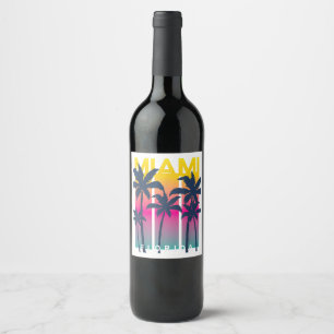 Coola Miami Florida Graphic Design Tees, I Kärlek Vinflaska Etikett