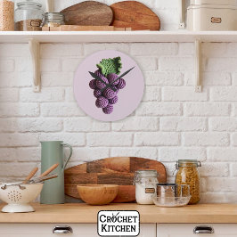 Coola Minimalist Lila Grandma Chic Crochet Grape Rund Klocka