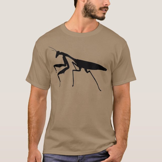 Coola Minimalistisk Insekter Praying Mantis T Shirt (Framsida)