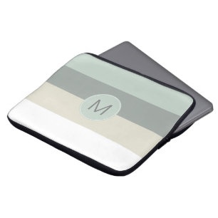Coola Minimalistisk Rand Mönster med Monogram Laptop Sleeve