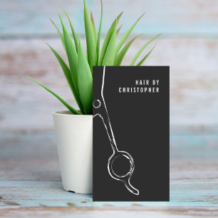 Coola Minimalistisk svart vit sax - hårslista Visitkort