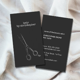 Coola Minimalistisk svartvit saxhårslista Visitkort