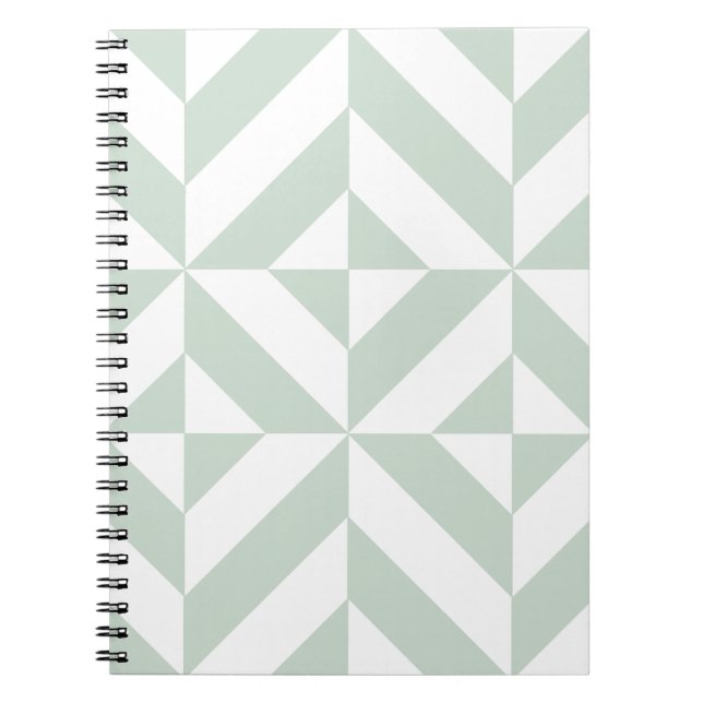 Coola Mint Geometric Deco Cube Mönster Anteckningsbok Med Spiral (Framsidan)