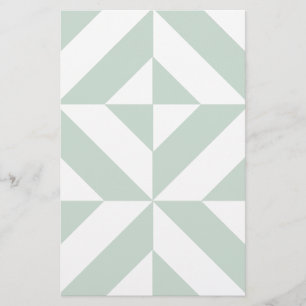 Coola Mint Geometric Deco Cube Mönster Brevpapper