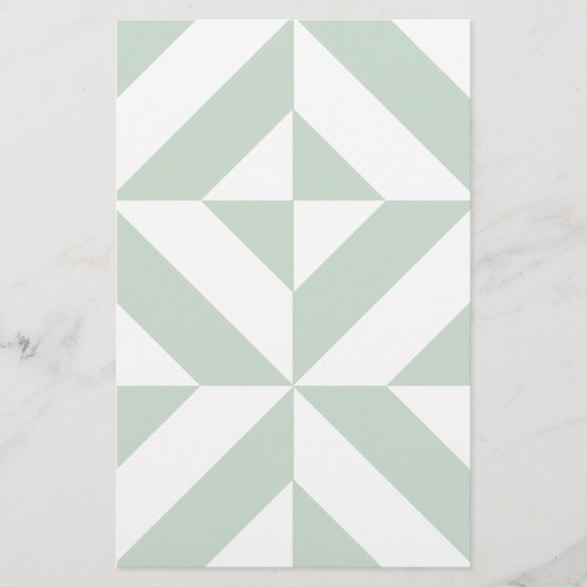 Coola Mint Geometric Deco Cube Mönster Brevpapper (Framsida)