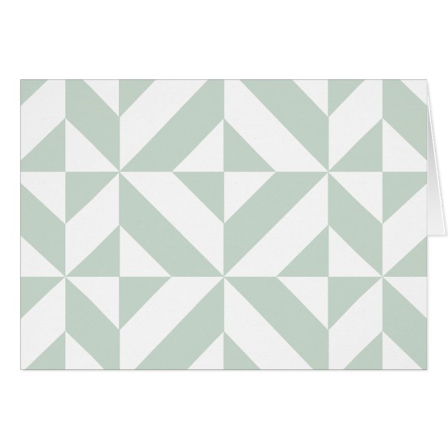 Coola Mint Geometric Deco Cube Mönster Hälsningskort (Framsidan Horizontal)
