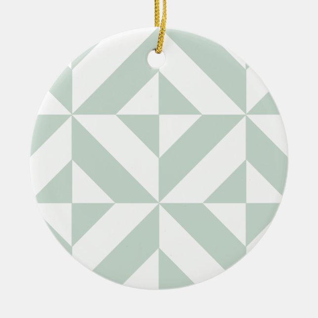 Coola Mint Geometric Deco Cube Mönster Julgransprydnad Keramik (Framsidan)