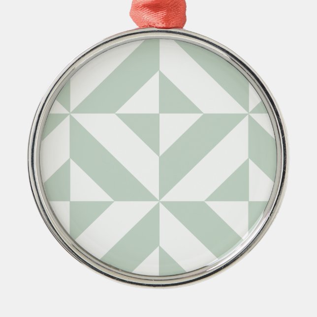 Coola Mint Geometric Deco Cube Mönster Julgransprydnad Metall (Framsidan)