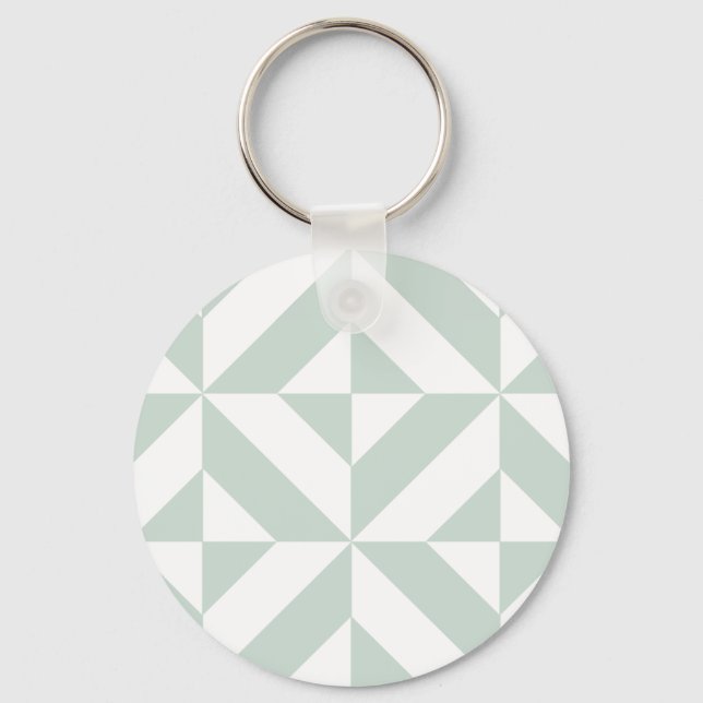 Coola Mint Geometric Deco Cube Mönster Nyckelring (Framsida)