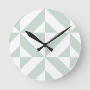Coola Mint Geometric Deco Cube Mönster Rund Klocka