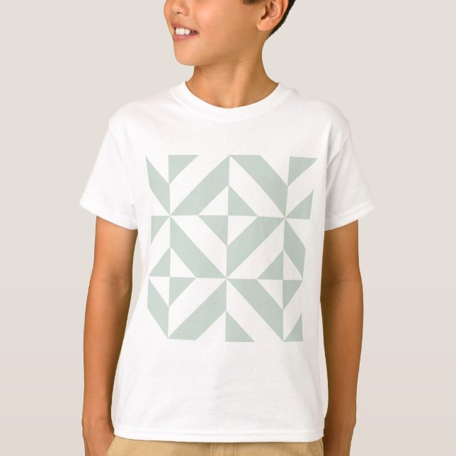 Coola Mint Geometric Deco Cube Mönster Tee (Framsida)