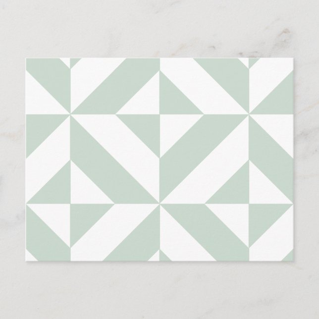 Coola Mint Geometric Deco Cube Mönster Vykort (Framsida)