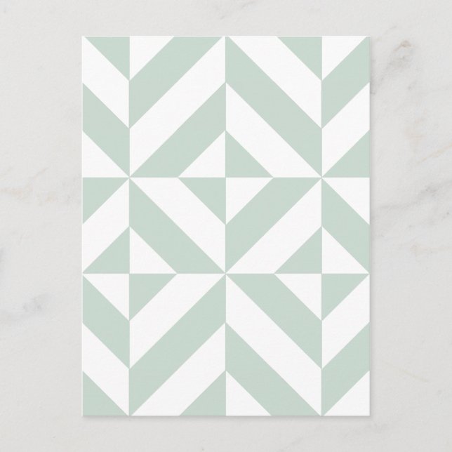 Coola Mint Geometric Deco Cube Mönster Vykort (Framsida)