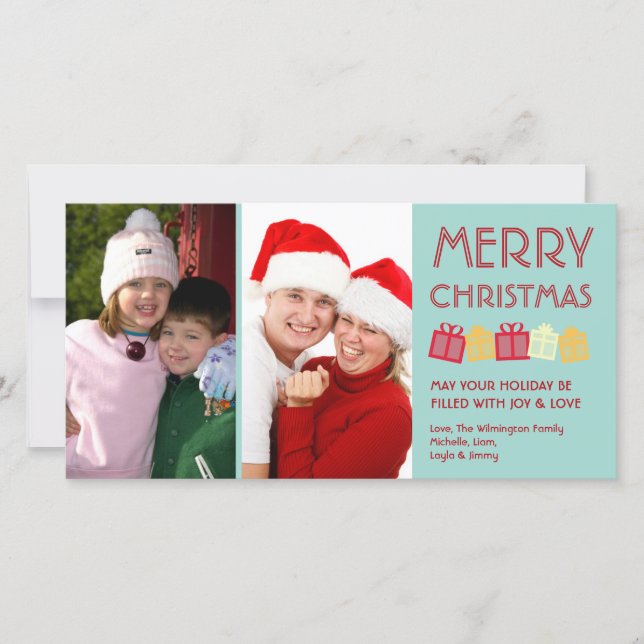 Coola mint god jul roligt-dans-presentboxar julkort (Framsida)