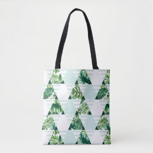 Coola Mint Grönt Tropical Triangles Mönster Tygkasse
