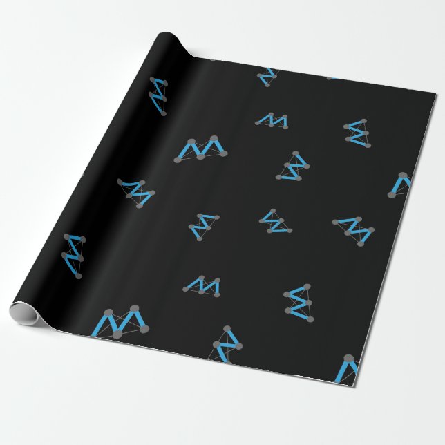 Coola Moac Cryptocurrency Coin Sign Mönster Presentpapper (Utrullad)