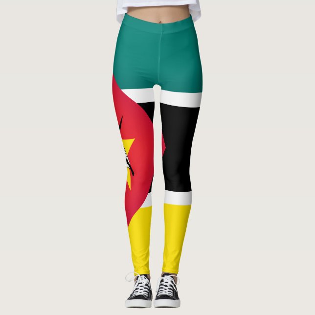 Coola Moçambique Flagga Mode Leggings (Framsida)