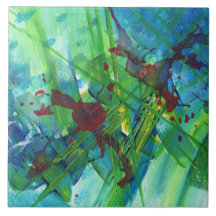 Coola Modern Abstrakt Acrylic Art Ceramic Tile