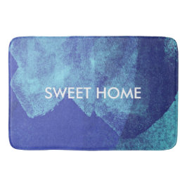 Coola modern abstrakt - blå målning badrumsmatta