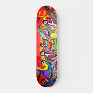Coola Modern Abstrakt Street Art Mini Skateboard Bräda 18,5 Cm