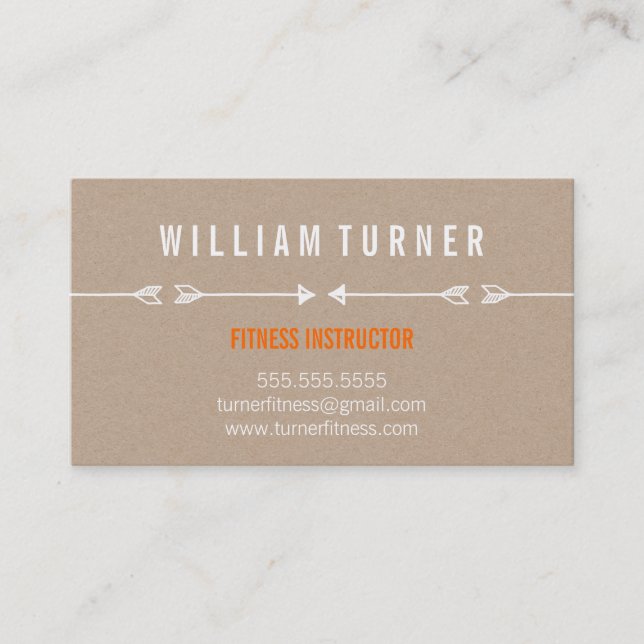 COOLA MODERN ARROW simpel skiss trendig eco kraft Visitkort (Framsida)