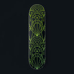 Coola Modern Art Deco Grönt Black Mönster Mini Skateboard Bräda 18,5 Cm<br><div class="desc">Coola Modern Art Deco Grönt Black Mönster Skateboard har en grönt art deco mönster på svart bakgrund. Designad av ©Evco Studio www.zazzle.com/store/evcostudio</div>