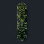 Coola Modern Art Deco Grönt Black Mönster Mini Skateboard Bräda 18,5 Cm<br><div class="desc">Coola Modern Art Deco Grönt Black Mönster Skateboard har en grönt art deco mönster på svart bakgrund. Designad av ©Evco Studio www.zazzle.com/store/evcostudio</div>