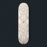 Coola Modern Art Deco Ro Guld White Mönster Mini Skateboard Bräda 18,5 Cm<br><div class="desc">Skateboard coola Modern Art Deco Ro White Mönster har en ro art deco mönster på vit bakgrund. Designad av ©Evco Studio www.zazzle.com/store/evcostudio</div>