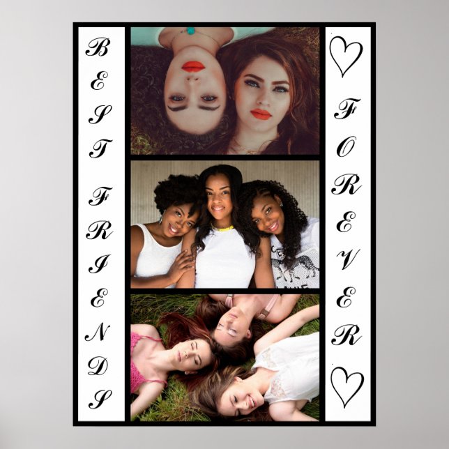 Coola Modern Bästa vänner för 3 foton Poster (Framsidan)