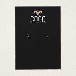 Coola Modern Black Bee Earring Jewelry Visning Visitkort