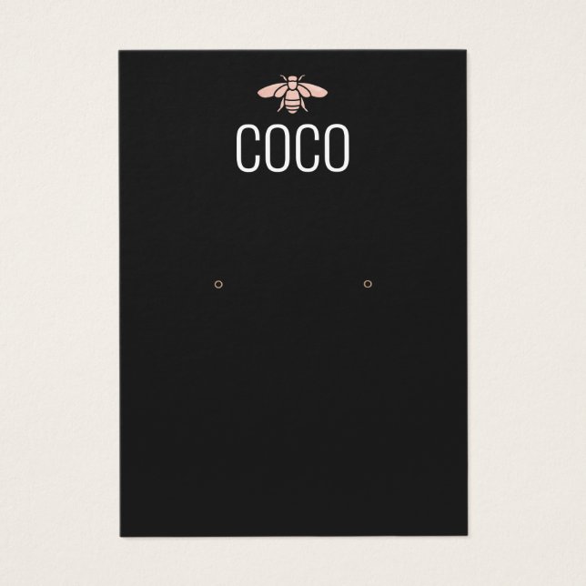 Coola Modern Black Bee Earring Jewelry Visning Visitkort (Framsidan)
