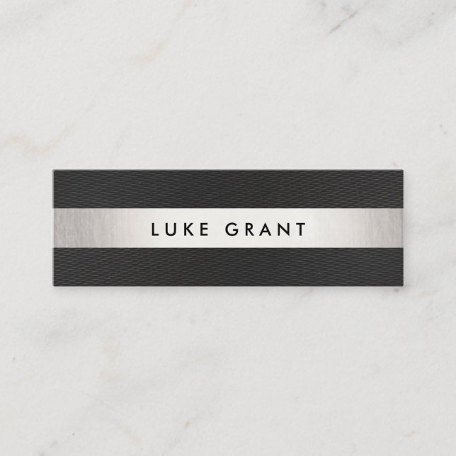 Coola Modern Black Silver Stripe Professionell II Mini Visitkort (Framsida)