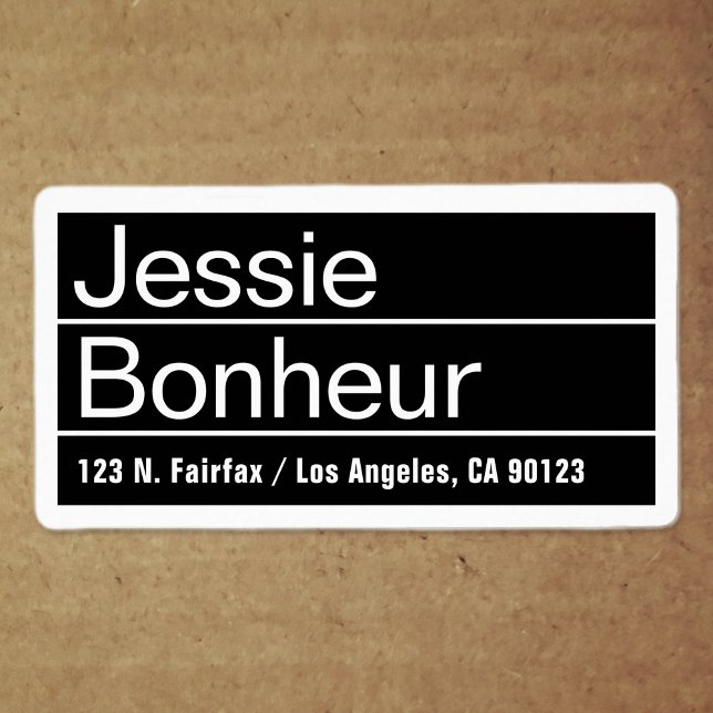 Coola Modern Black & White-Returadress Fraktsedel (Skapare uppladdad)