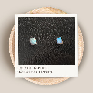 Coola Modern Black White Stud Earring Visning Fyrkantigt Visitkort