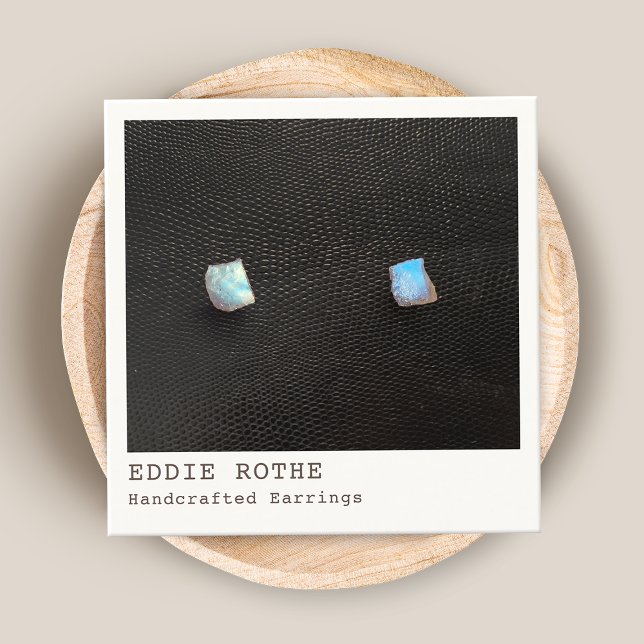 Coola Modern Black White Stud Earring Visning Fyrkantigt Visitkort (Skapare uppladdad)