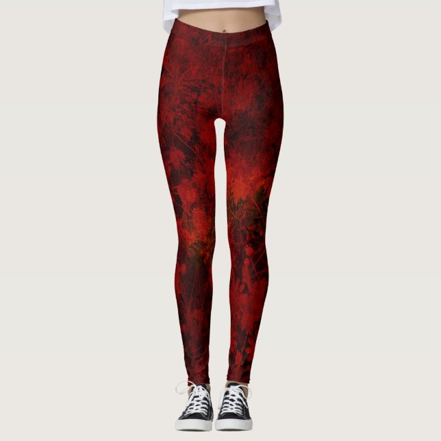 Coola, modern blommigt/blomma mönster leggings (Framsida)