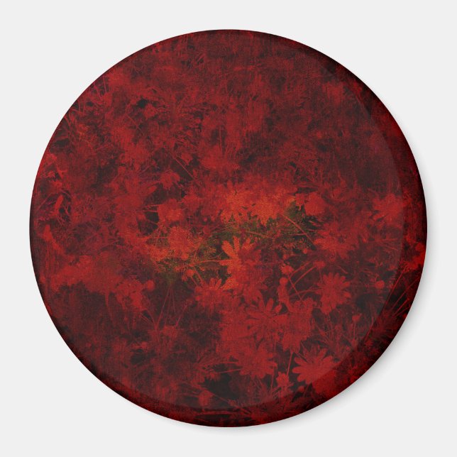 Coola, modern blommigt/blomma mönster magnet (Framsidan)