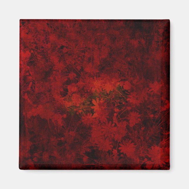Coola, modern blommigt/blomma mönster magnet (Framsidan)