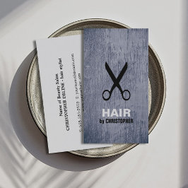 Coola Modern Blue Black Scissor Hairstylist Visitkort