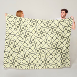 Coola Modern Boho Black and Gult Mönster Rhombus Fleecefilt