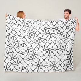 Coola Modern Boho Black and White Mönster Rhombus Fleecefilt