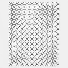 Coola Modern Boho Black and White Mönster Rhombus Fleecefilt