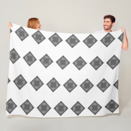 Coola Modern Boho Black and White Mönster Rhombus Fleecefilt