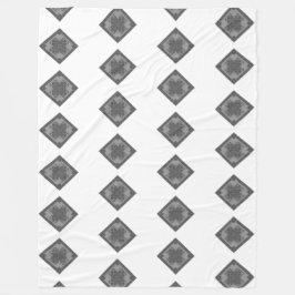 Coola Modern Boho Black and White Mönster Rhombus Fleecefilt