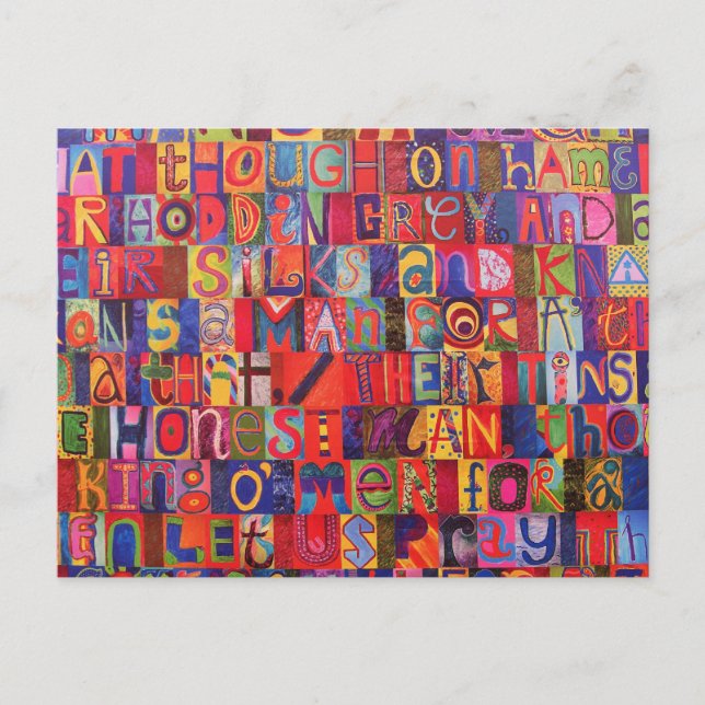 Coola modern brev-mosaik vykort (Framsida)