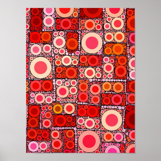 Coola Modern Circle Orange Red Mosaic Tile Poster (Framsidan)